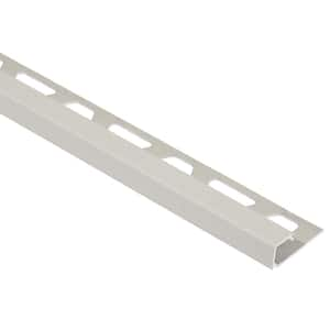 Quadec Ivory Textured Color-Coated Aluminum 5/16 in. x 8 ft. 2-1/2 in. Metal Square Edge Tile Edging Trim