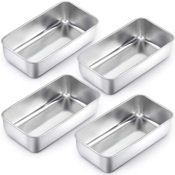 9.25 in. x 5 in. Stainless Steel Bread Loaf Pans for Baking, Bread, Cake, Lasagna, Oven and Dishwasher Safe (Set of 4)