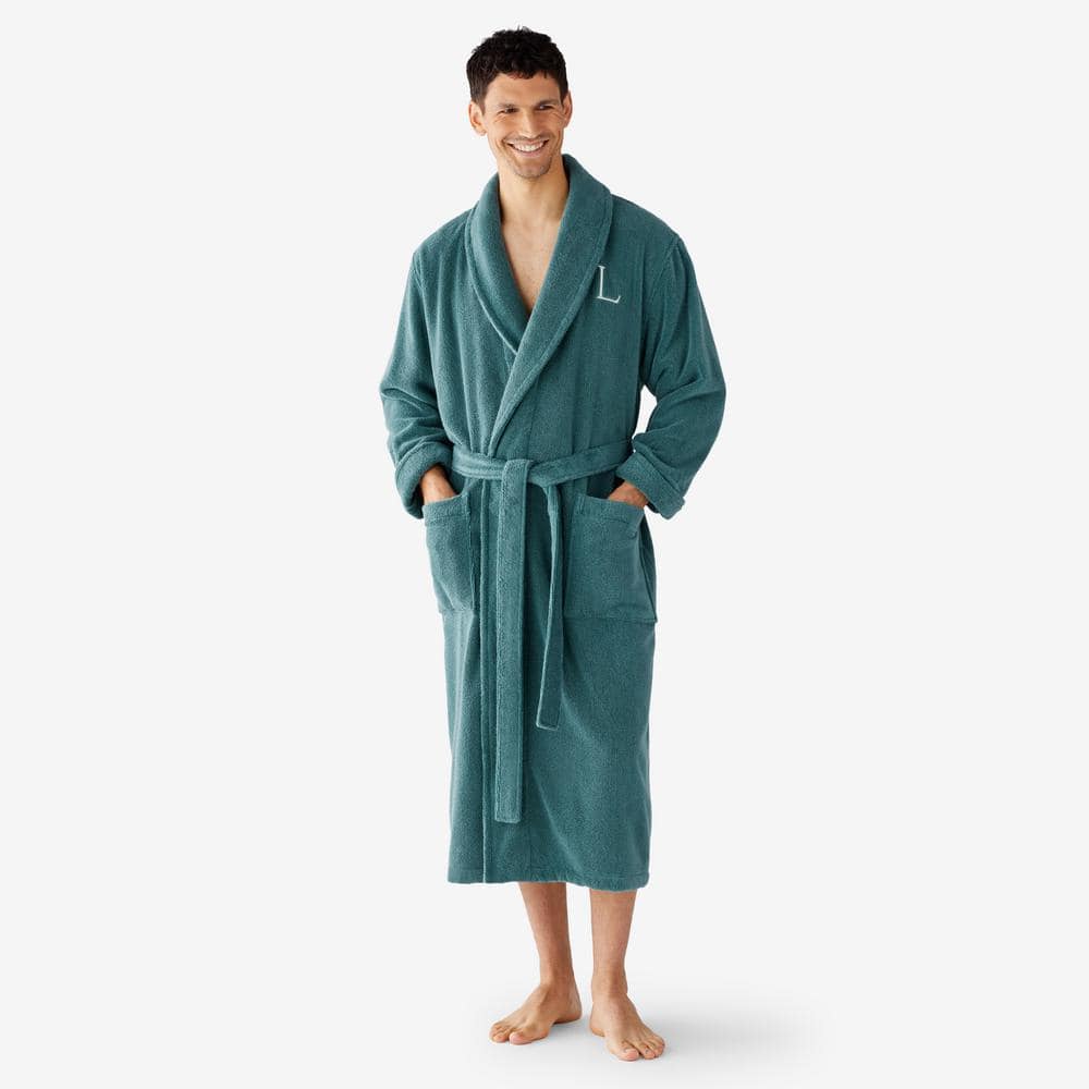 The Company Store Company Cotton Men's Medium Green Agate Robe 67053-M-GRNAGATE - The Home Depot