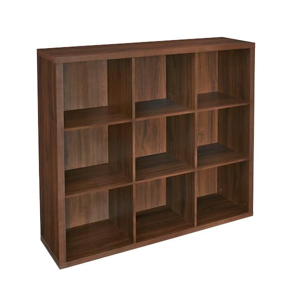 Decorative Storage 43.98 in. H x 43.98 in. W x 13.58 in. D Dark Chestnut Laminate 9-Cube Storage Organizer