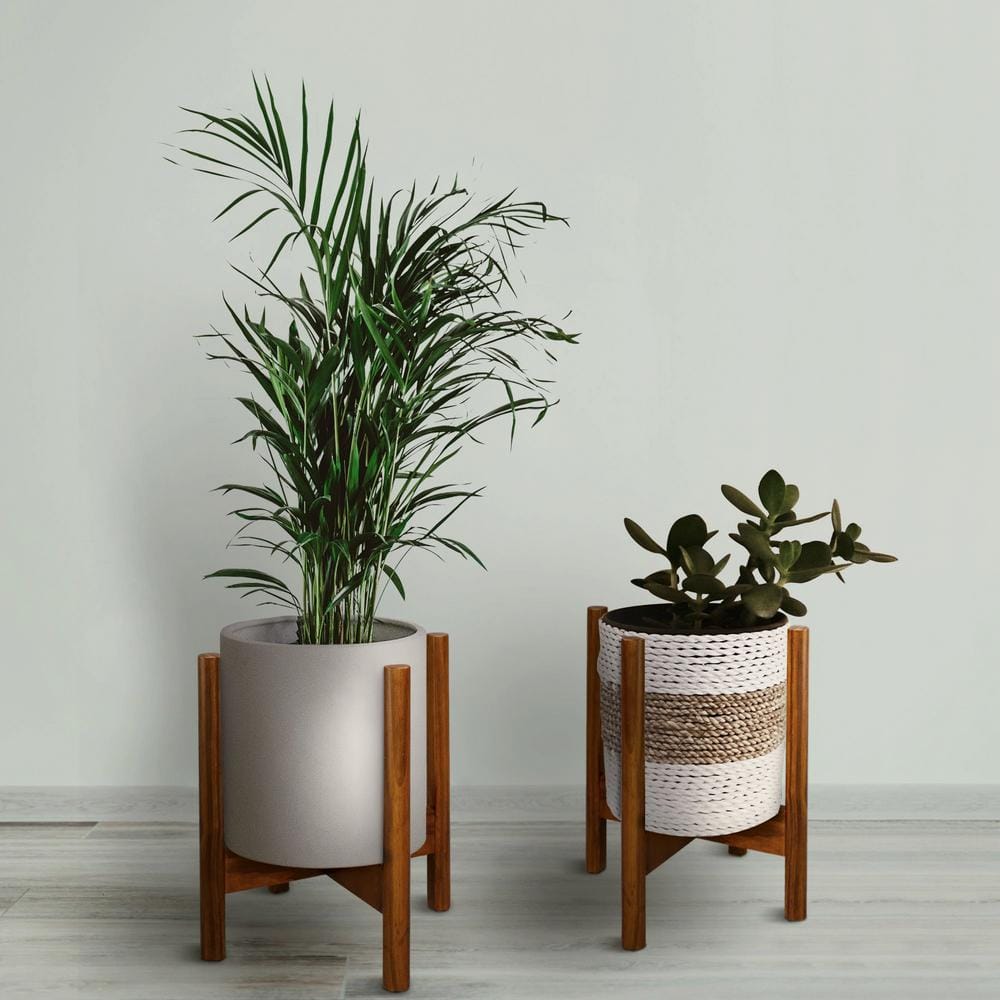 Antique Mahogany Mid-Century Modern 10" Wood Plant Stand