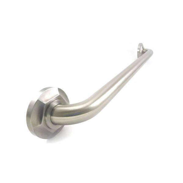 WingIts Platinum Designer Series 32 in. x 1.25 in. Grab Bar Hex in Satin Stainless Steel (35 in. Overall Length)