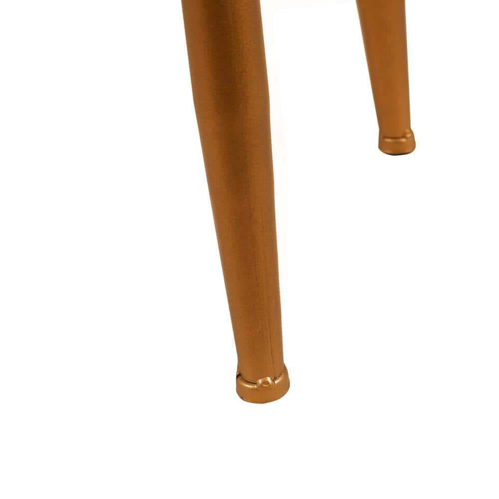 Distressed White and Bronze Dimpled Metal Planter Set with Tripod Stand