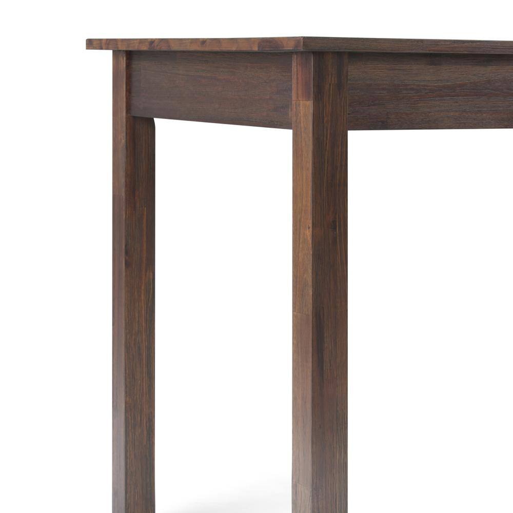 Monroe Distressed Charcoal Brown Solid Acacia Desk with USB & Power Outlet