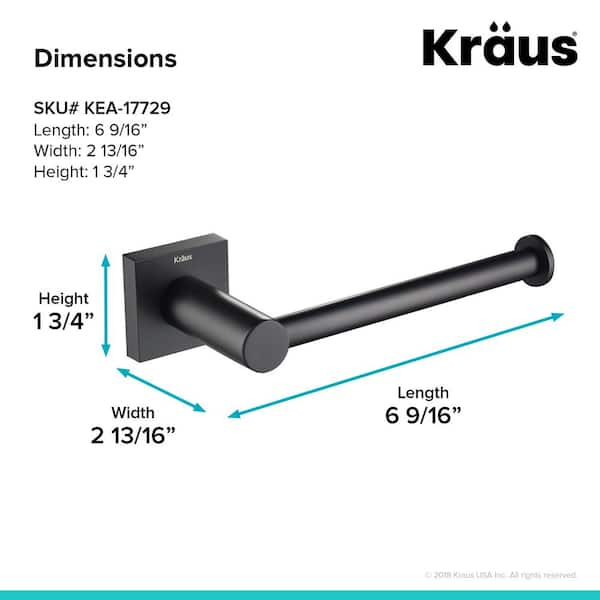 Kraus KEA-17729MB Ventus Bathroom Toilet Paper Holder, Matte Black