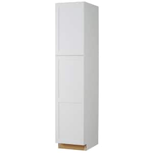 Westfield Feather White Shaker Stock Assembled Pantry Kitchen Cabinet (18 in. W x 23.75 in. D x 90 in. H)