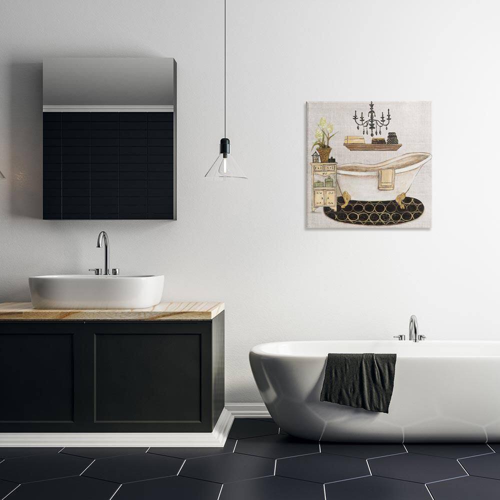 Serene Vintage Bathtub by Janet Tava Unframed Coastal Graphic Art Print 24 in. x 24 in. price history on PriceWatchPro