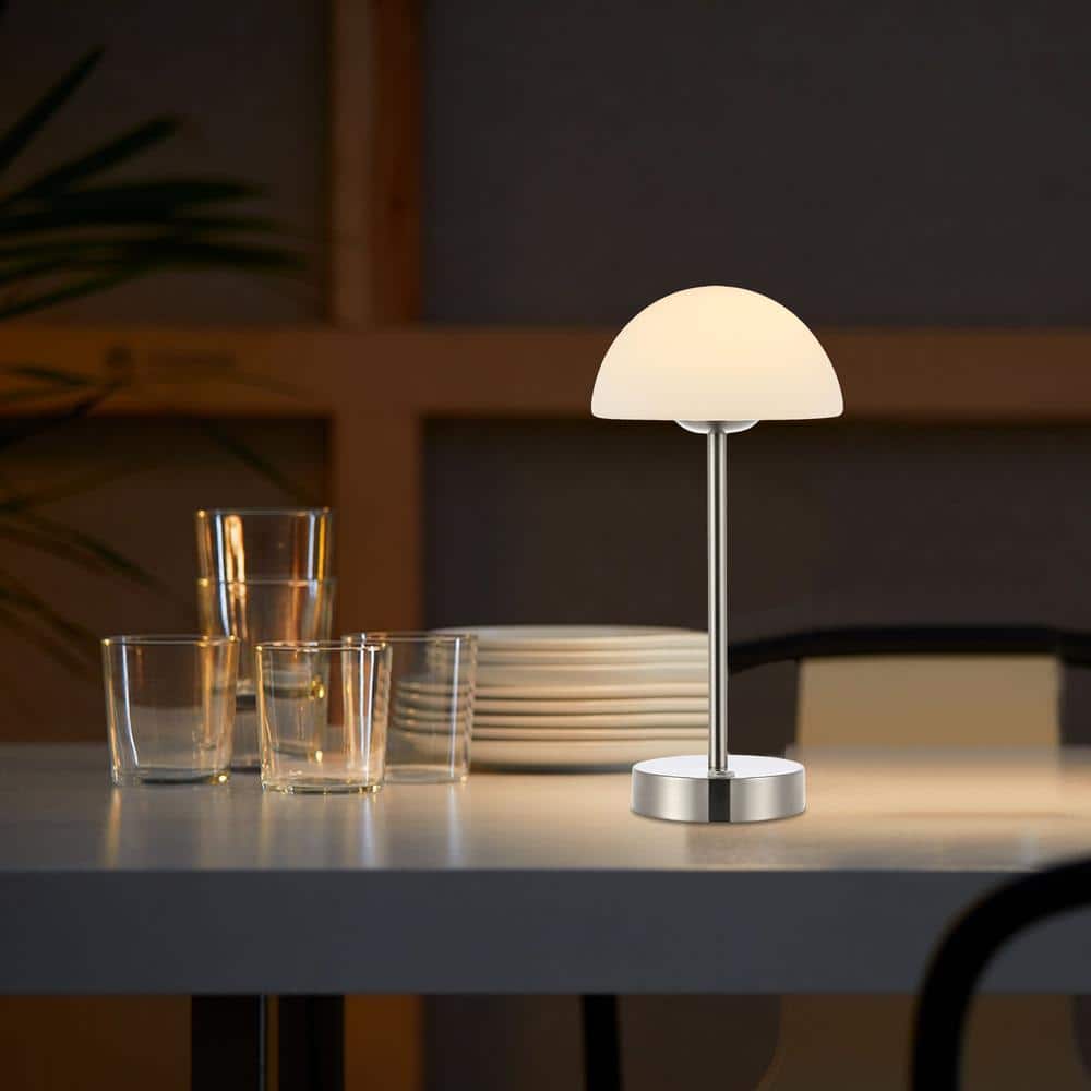 Xavier 12.5" Nickel Polished Cordless LED Buffet Lamp