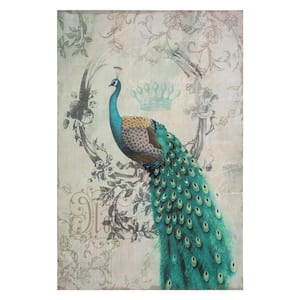 35 in. x 24 in. "Peacock Poise II" Printed Contemporary Artwork