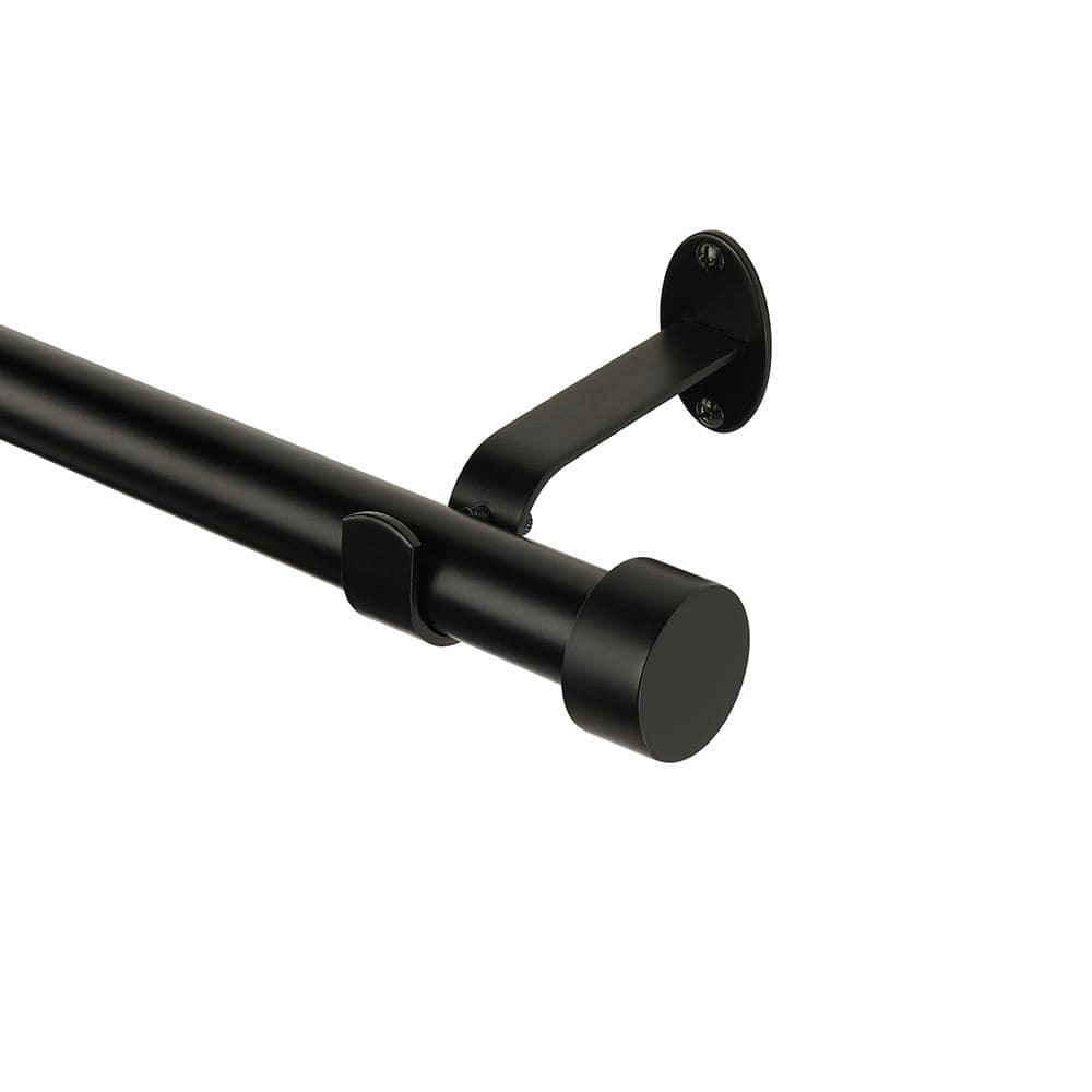Antique Black Adjustable Curtain Rod with Cap Finials, 28"-48"
