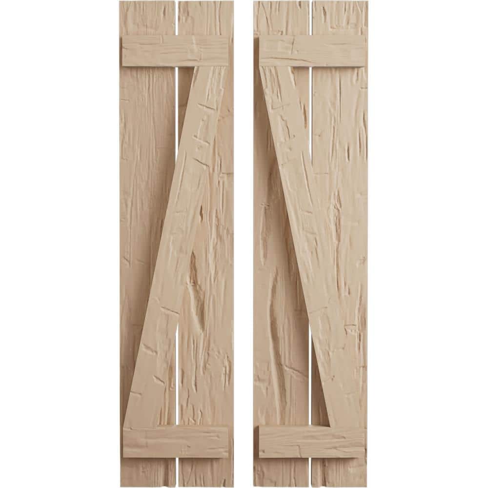 11.5 in. x 24 in. Timberthane Polyurethane 2-Board Spaced Board-n-Batten Hand Hewn Faux Wood Shutters w/Z-Board Pair price history on PriceWatchPro