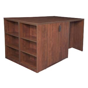 Magons Stand Up 2 Storage Cabinet/ 2 Desk Quad with Bookcase End- Cherry