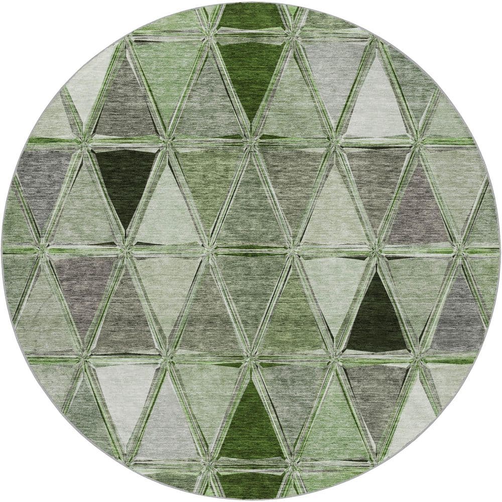 Dream Shag Premium Machine Washable Abstract ADS722 Aloe 8 ft. x 8 ft. Round Rug price history on PriceWatchPro