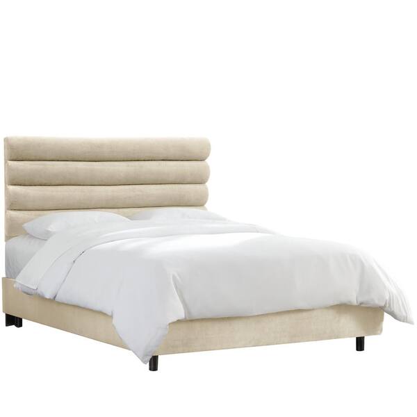 Skyline Furniture Washington Regal Antique White Full Platform Bed Metal Y Legs