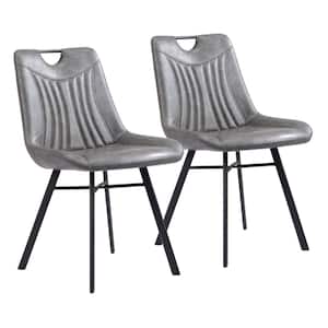 Tyler Vintage Gray 100% Polyurethane Dining Chair Set - (Set of 2)