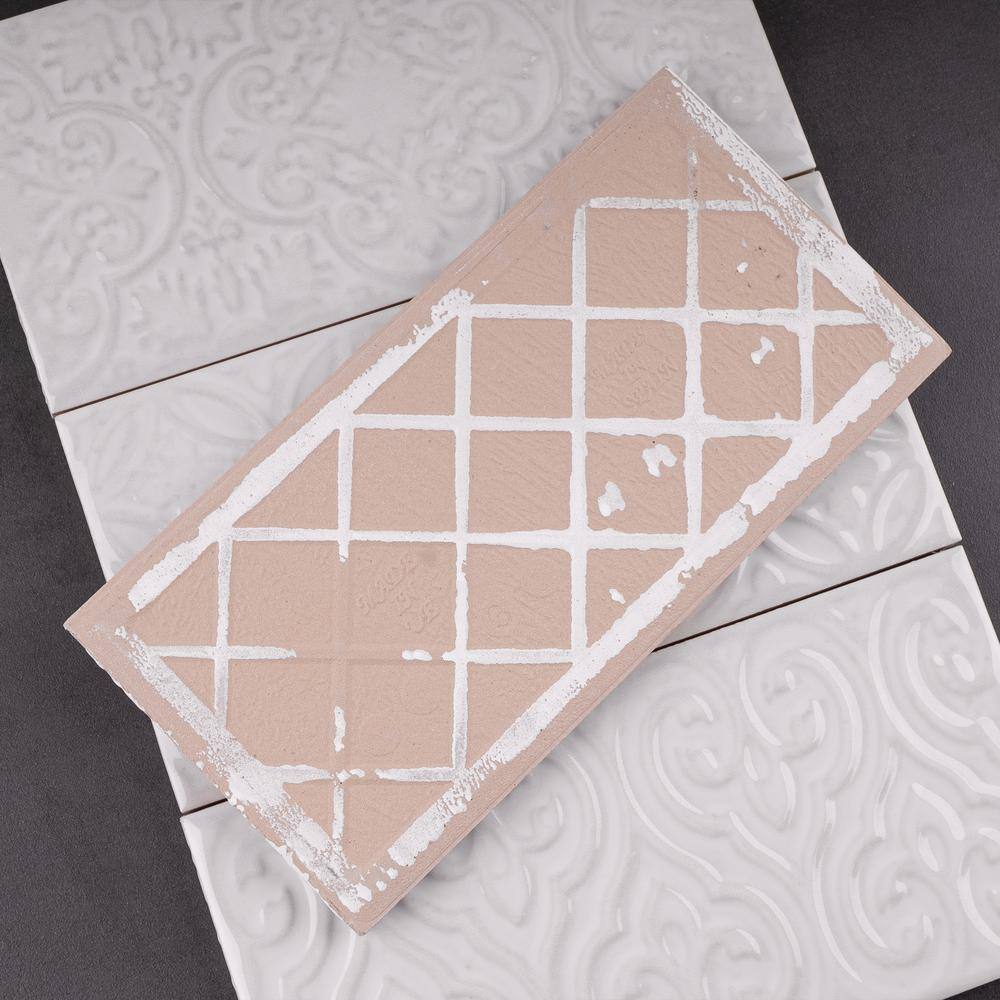 Blanco White Polished Ceramic Subway Wall Tile 5x10