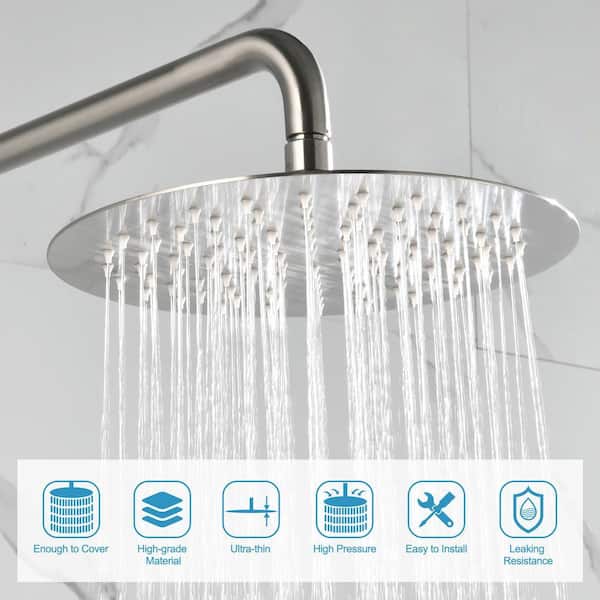 Tomfaucet 2-Spray Patterns 10 in. Wall Mount Dual Shower Heads