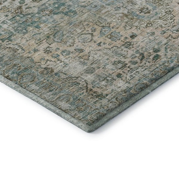 Mayfield Premium Machine Washable Abstract AMF1755 Sage 9 ft. x 12 ft. Area Rug