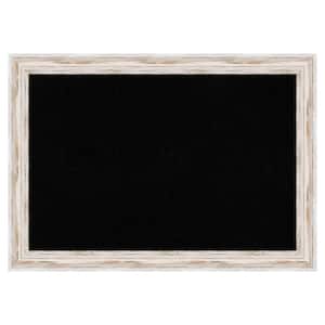 Alexandria White Wash Narrow Wood Framed Black Corkboard 27 in. x 19 in. Bulletin Board Memo Board