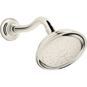 Artifacts 1-Spray Patterns 6 in. Wall Mount Fixed Shower Head in Vibrant Polished Nickel