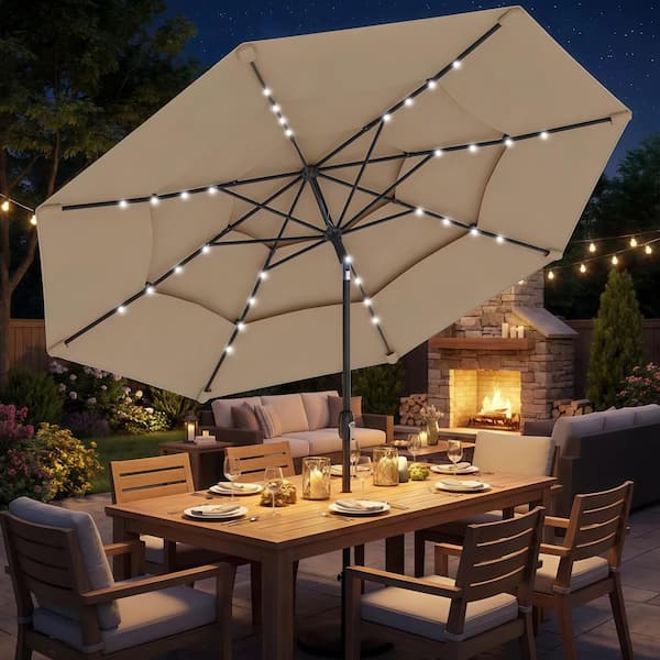 hampton bay patio solar umbrella crank string Best Choice Products 7.5ft Outdoor for Deck, Pool w/ Tilt, Crank, LED Lights or commercial venue with unmatched style Replacement Solar Panel for Home
