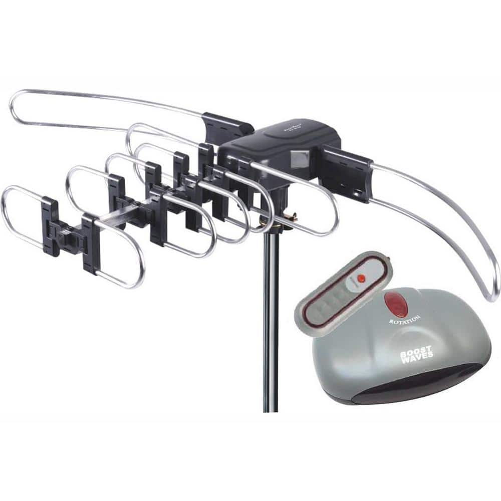 Outdoor Amplified Antenna 150 Miles Range 360° Rotation Wireless Remote No