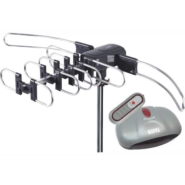 BoostWaves Outdoor Amplified Antenna 150 Miles Range 360° Rotation Wireless Remote No Assembly Required