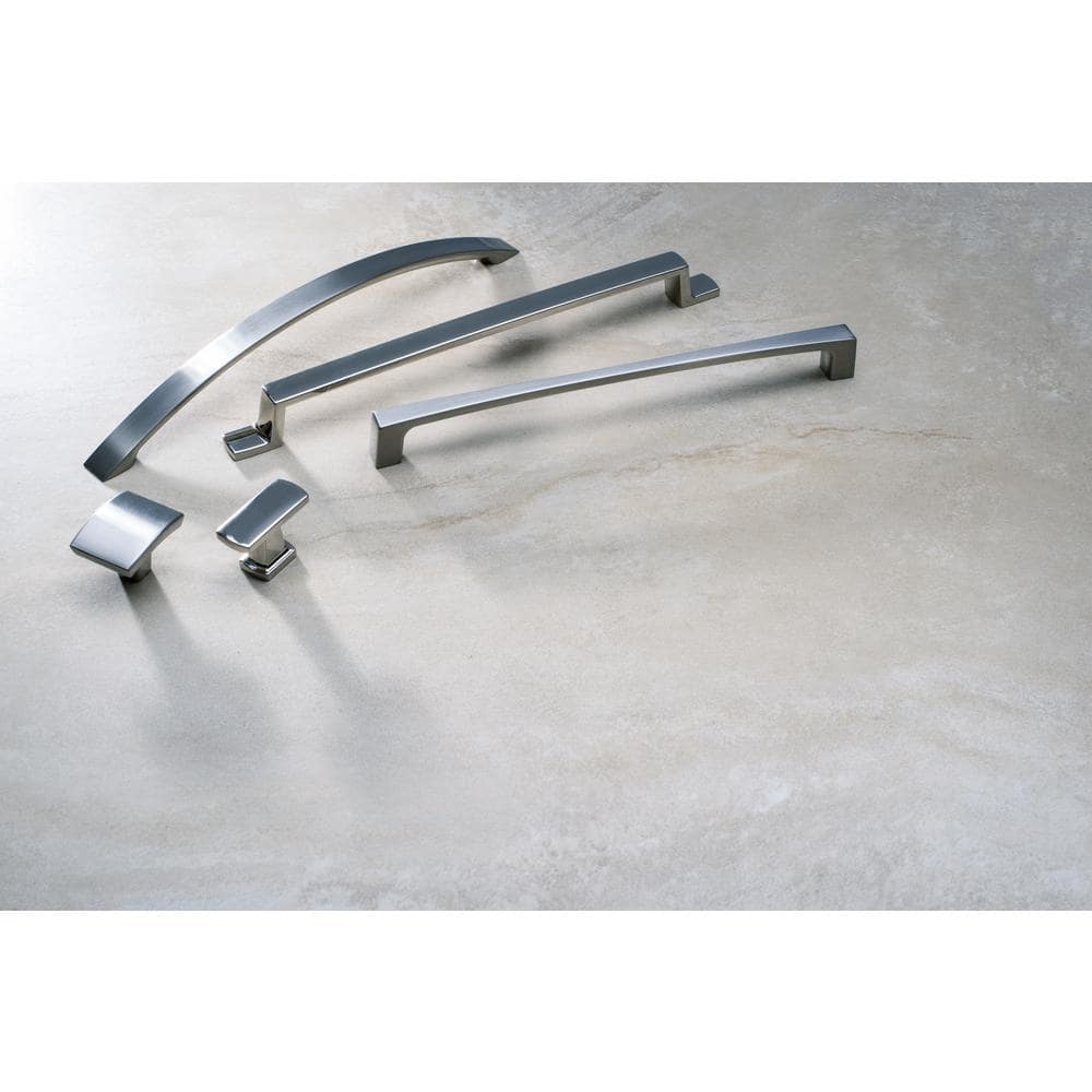 Satin Nickel Rectangular Cabinet Knob with Mounting Hardware