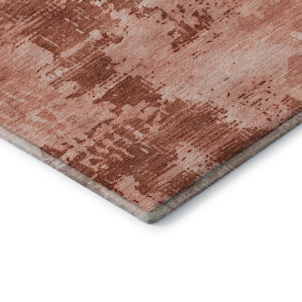Mayfield Premium Machine Washable Abstract AMF1062 Paprika 9 ft. x 12 ft. Area Rug