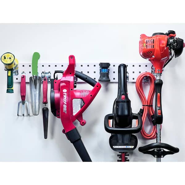 White Garden Pegboard Kit with (1) 36 in. x 4.5 in. Steel Square Hole Pegboard and 8-Piece LocHook Assortment