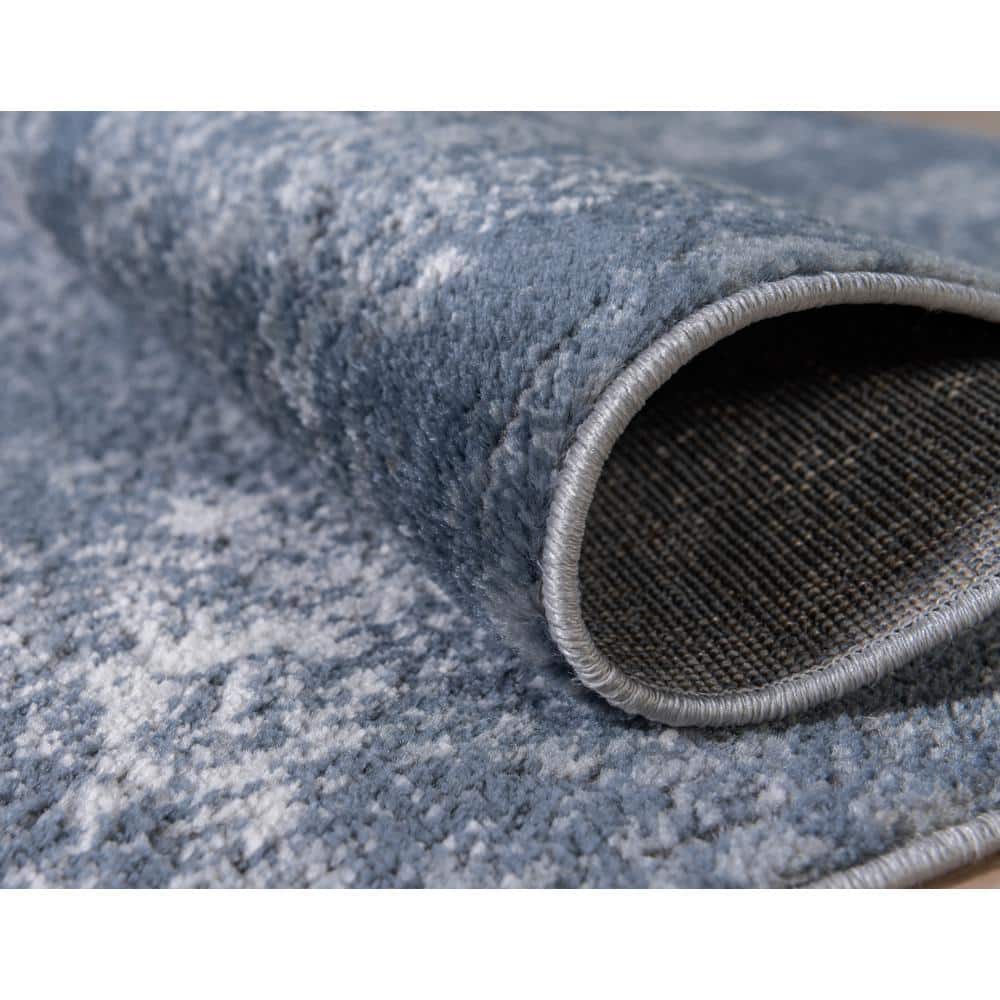 Blue Medallion Synthetic Reversible 6' x 9' Area Rug