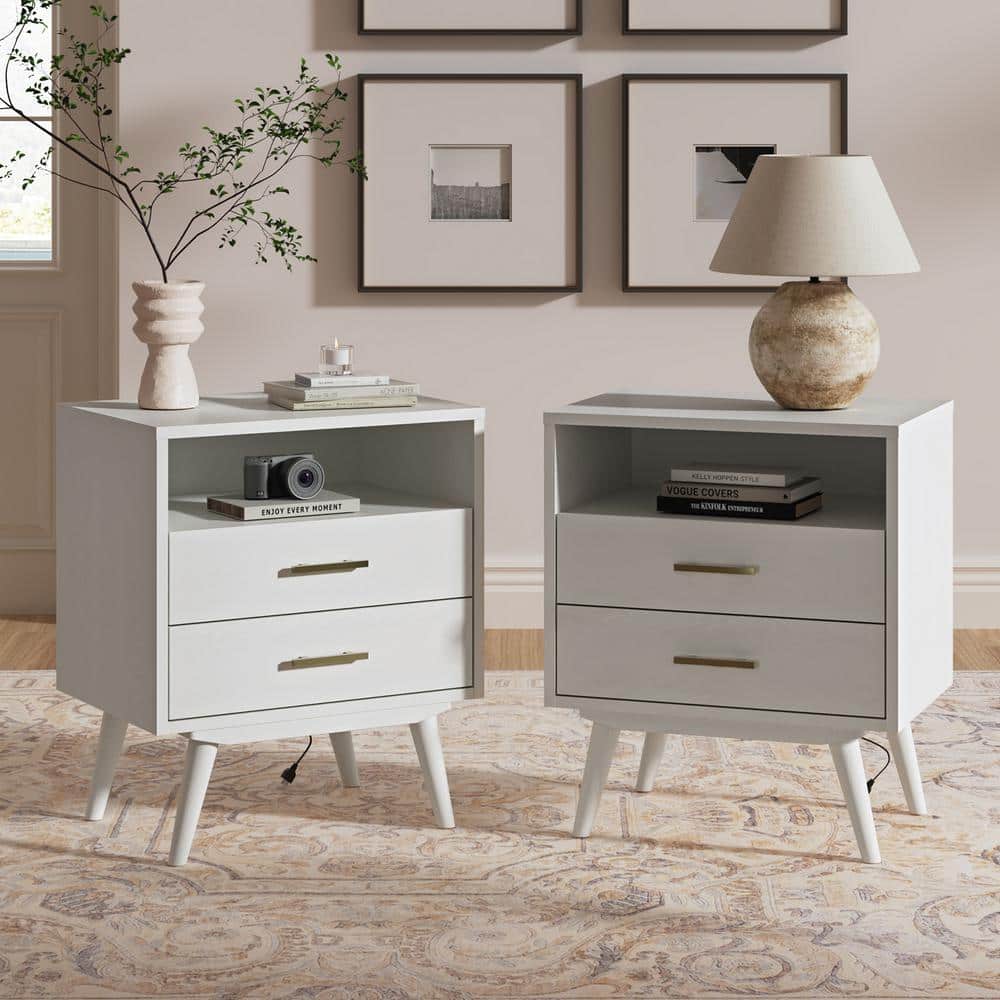 Alex White 22 in. W 2 Drawer Nightstand Set of 2