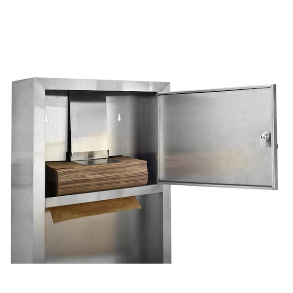 Alpine Industries 480-2PK Stainless Steel Brushed C-Fold/Multi-fold Paper Towel Dispenser (2-Pack)