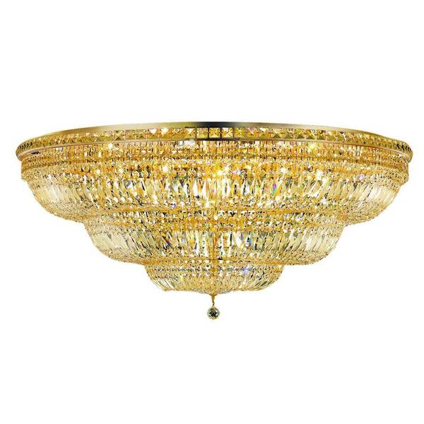 Elegant Lighting 33-Light Gold Flushmount with Clear Crystal