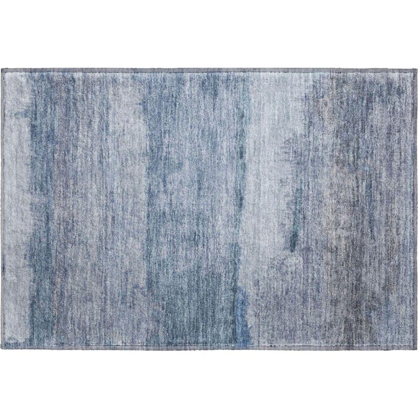 Mayfield Premium Machine Washable Abstract AMF2156 Blue 2 ft. x 3 ft. Accent Rug