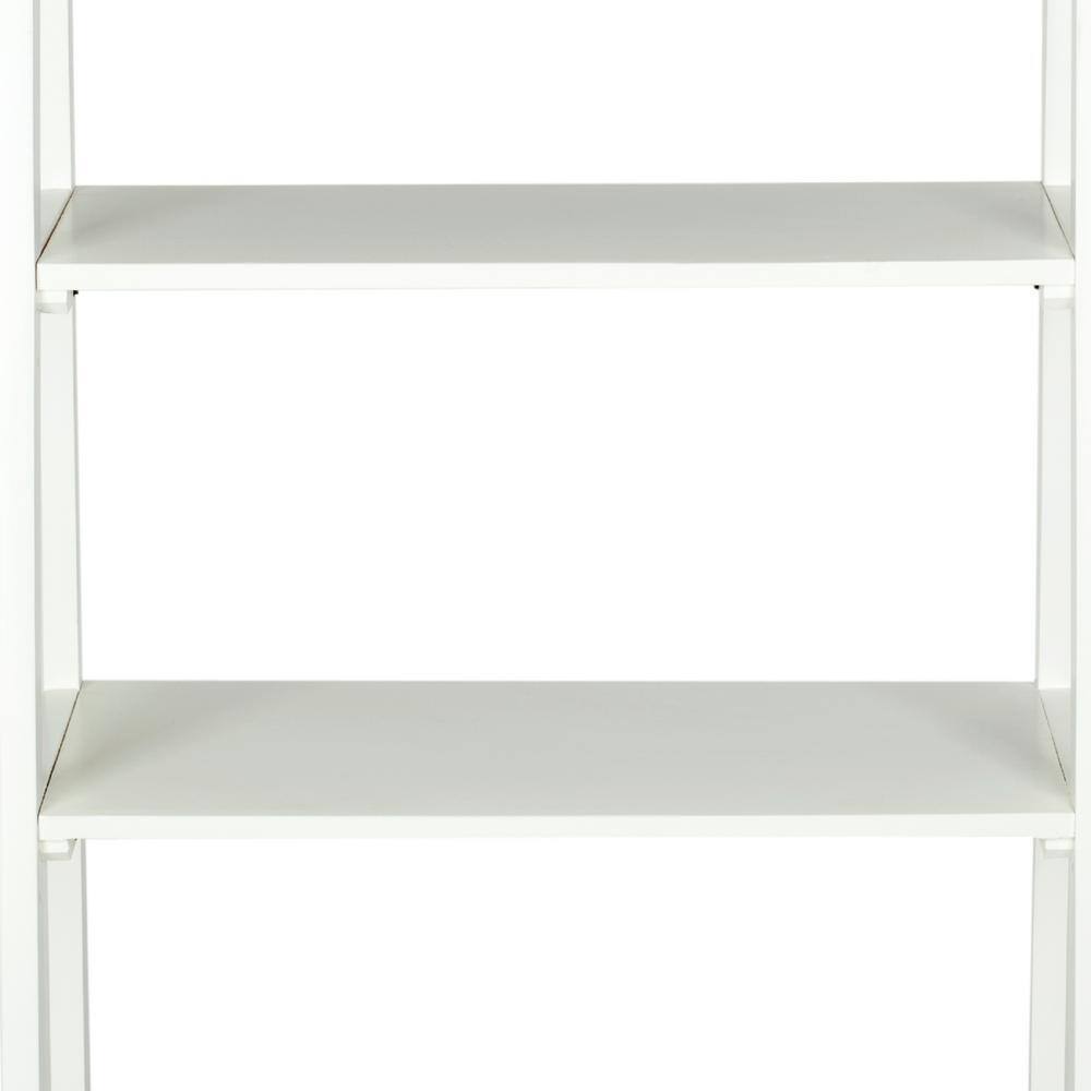 Transitional White Solid Wood 5-Tier Ladder Etagere