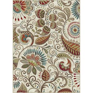 Capri Abstract Ivory 9 ft. x 12 ft. Indoor Area Rug