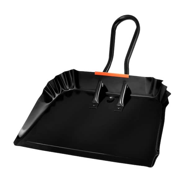 Alpine Industries 17 in. Black Heavy-Duty Metal Dust Pan