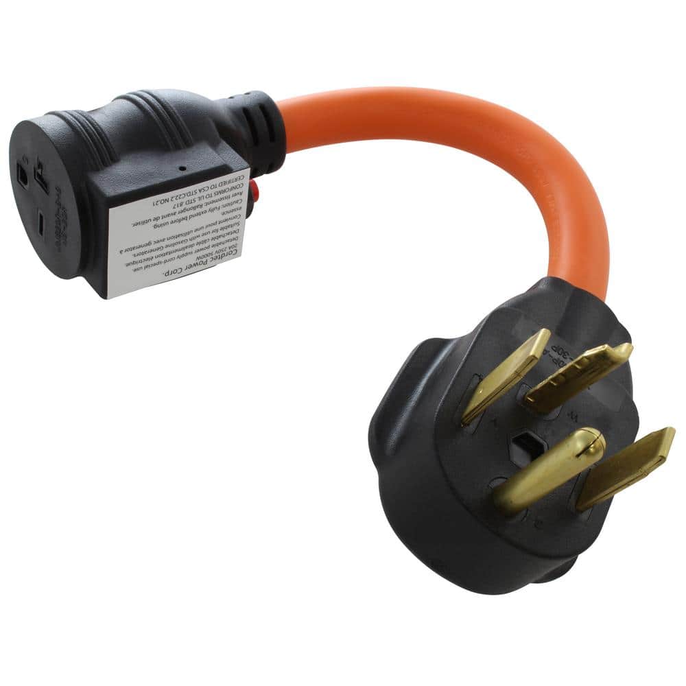 Heavy-Duty Flexible 20 Amp 4-Prong Adapter Cable