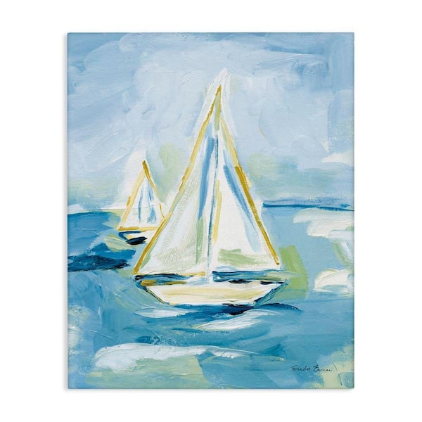 Setting Sail on Sea by Farida Zaman Unframed Typography Graphic Art Print 48 in. x 36 in.