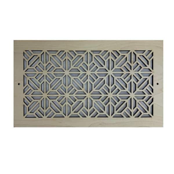 Spring Tile Wood Air Register (6 in. x 14 in. ) – Screw-In Wall and Ceiling Vent Cover – Decorative Wooden HVAC Grill