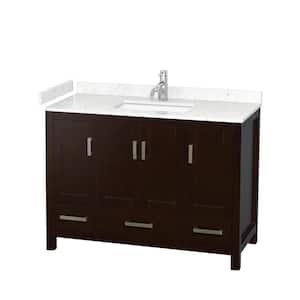 Sheffield 48 in. W x 22 in. D Single Bath Vanity in Espresso with Cultured Marble Vanity Top in White with White Basin