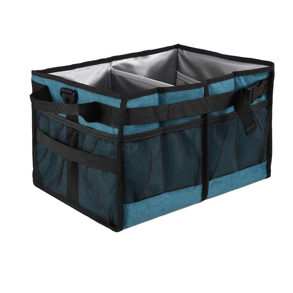 Grill Caddy 15.7 in. x 11.8 in. Black Oxford Portable BBQ Organizer with Paper Towel Holder for Outdoor Griddle