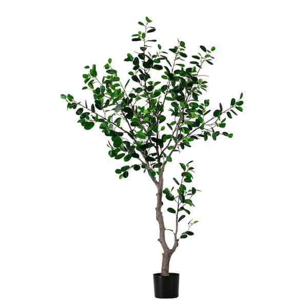 5.5 ft. Artificial East Ficus Tree in Black Plastic Pot, Faux Tall Plant Fake Trees for Indoor Office Home Decorative