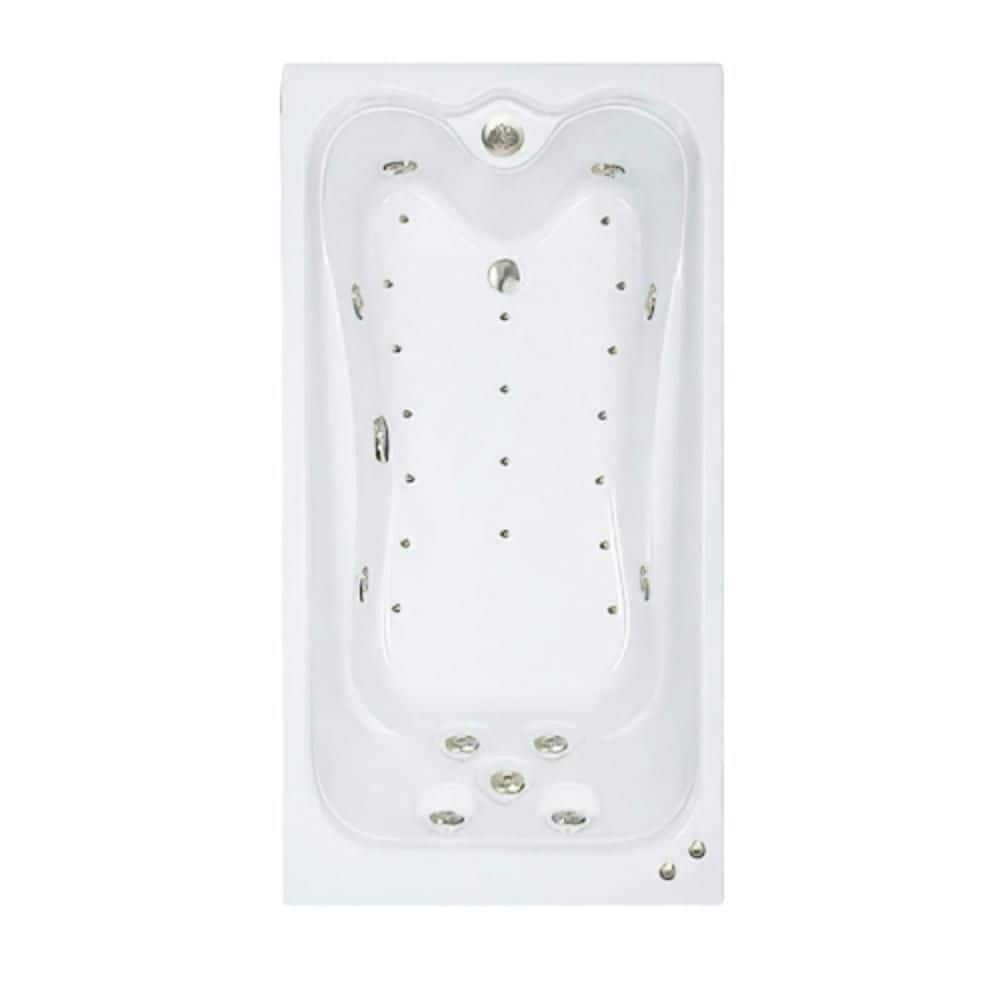 Premier 60 in. x 36 in. Acrylic Rectangular Drop-in Whirlpool and Air Bathtub with Reversible Drain in White price history on PriceWatchPro