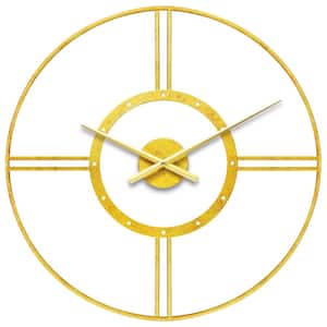 Astro Gold Metal Frame 24 in. Wall Clock