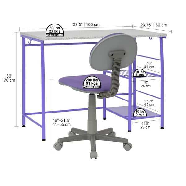 Calico Designs Study Zone II 39.25 in. Width Rectangular Purple