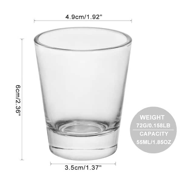 1.5 oz. Glass Measuring Cup and Shot Glasses with Heavy Base, Heavy Glass for Espresso, Liquid and Wine, Clear (2-Pack)