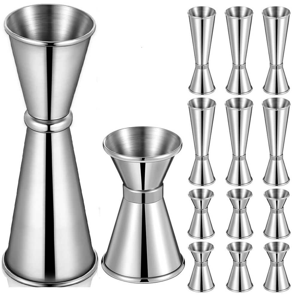 Wudkey 12-Piece Stainless Steel Cocktail Jigger Set 6-Piece 2 oz