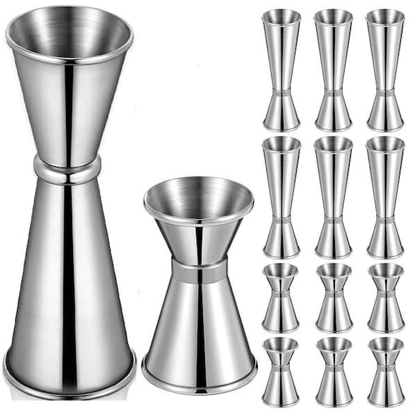 Wudkey 12-Piece Stainless Steel Cocktail Jigger Set 6-Piece 2 oz